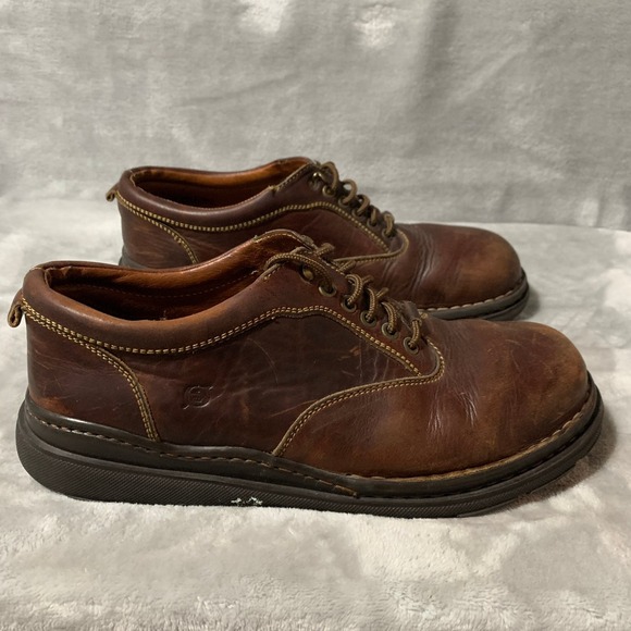 Born Other - Born Men's Brown Leather Lace-Up Dress Shoes Size 11.5 Comfort Chunky Academia